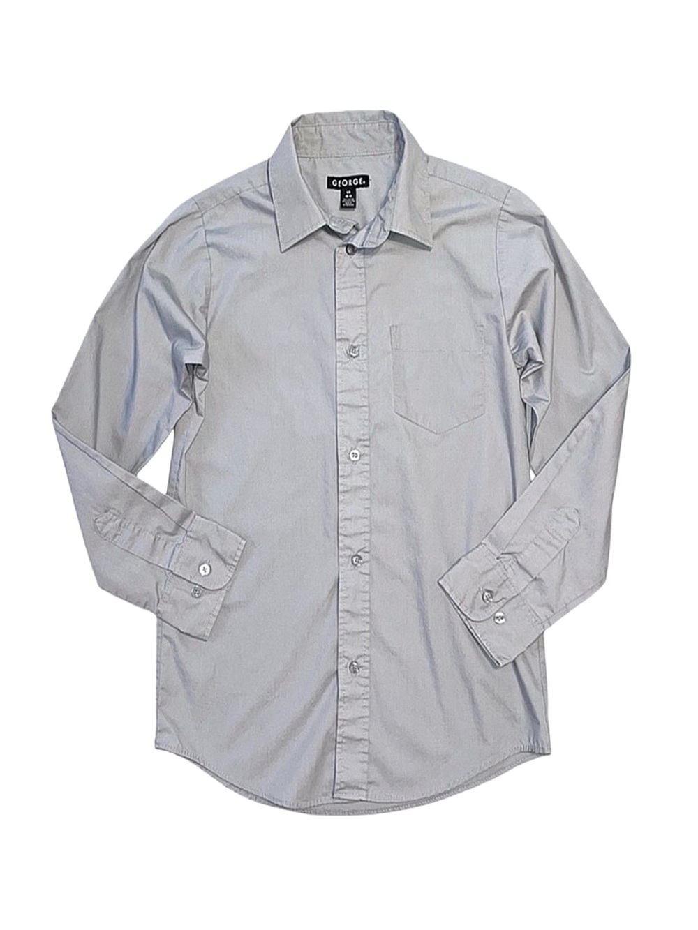 GEORGE Boy's Grey Long Sleeve Dress Shirt Size Large 10/12